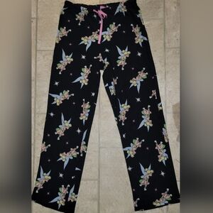 Disney Vintage Tinkerbell Black Pajama Pants Womens Size Small